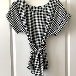 Black and White Checkered Blouse